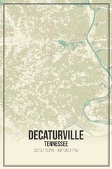 Retro US city map of Decaturville, Tennessee. Vintage street map.
