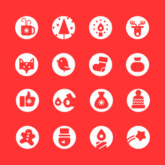 Winter holidays. Christmas icon, sticker set.