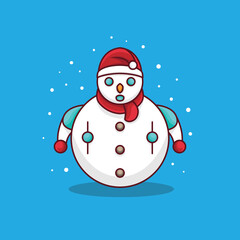 mascot logo humanoid snowman christmas day