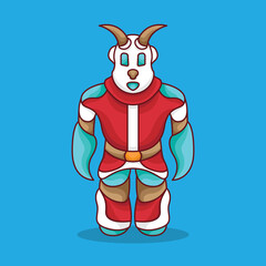 mascot logo deer futuristic robot mecha cyborg for christmas