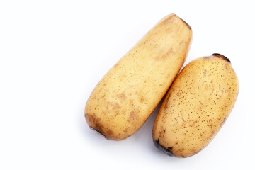 Lotus root on white background