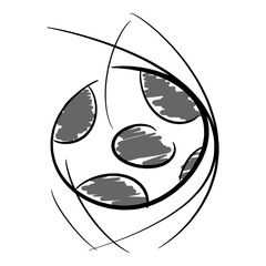 soccer ball icon in goal. sport concept, football, championship, etc. hand drawn vector illustration.