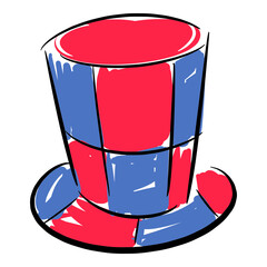 football fan hat icon. sport themes, supporter, fans, football, soccer etc. hand drawn vector illustration.