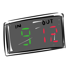 substitution board icon. the theme of sports, football, soccer, match. hand drawn vector illustration.