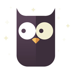 Owl flat design style icon