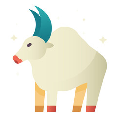 Taurus flat design style icon