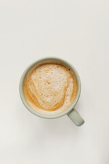 Cup with coffee on a white background
