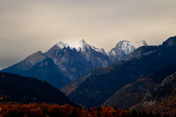 mountains with snow and landscape view