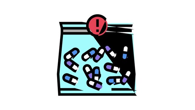 drug crime color icon animation