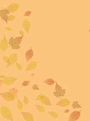 Autumn/Fall Leaves on a Pale Orange Background