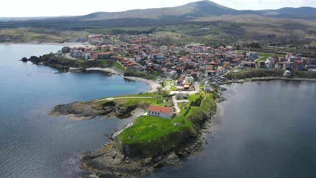 Aerial view of Town of Tsarevo, Burgas Region, Bulgaria 