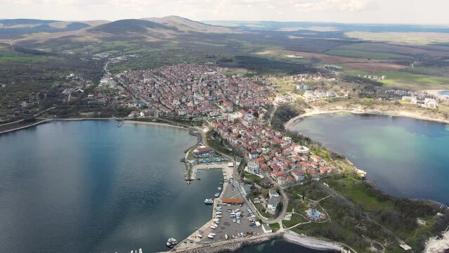 Aerial view of Town of Tsarevo, Burgas Region, Bulgaria 