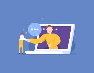 deal, agree, cooperate. mutually agree to work together and be partners. one opinion and thought with customer. a businessman shaking hands with a client. illustration concept design. graphic elements