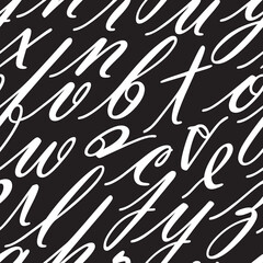 letters on white background with seamless pattern.