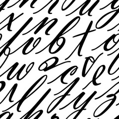 letters on white background with seamless pattern.
