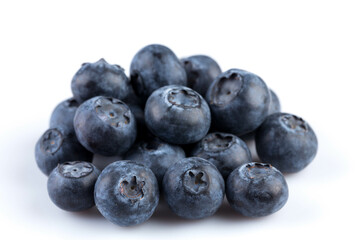 Blueberries on white background