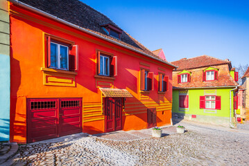 Sighisoara, Transylvania. Famous travel spotlight of Romania, touristic destination.