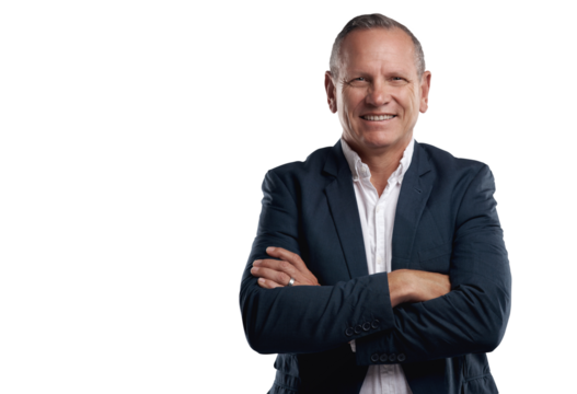 PNG shot of a handsome mature businessman standing alone against a grey background in the studio with his arms folded