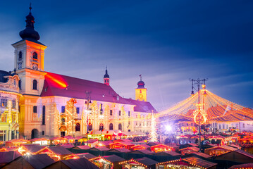Fototapeta premium Sibiu, Romania, Christmas Market