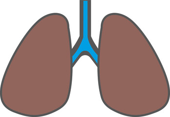 Lungs icon, Medical symbol, transparent backgrounds
