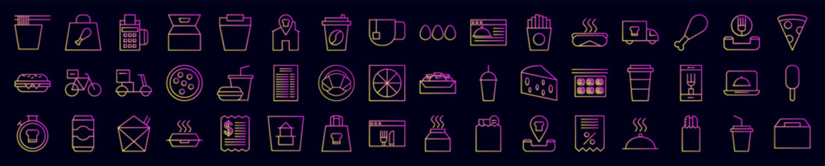 Food and drink nolan icons collection vector illustration design
