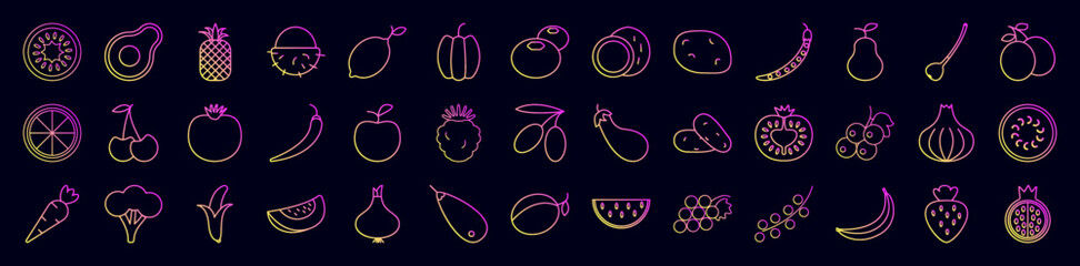 Fruit web nolan icons collection vector illustration design