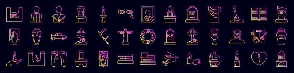 Funeral nolan icons collection vector illustration design