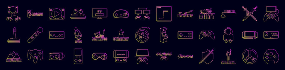 Gaming nolan icons collection vector illustration design