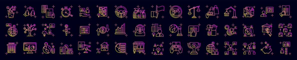 Global business nolan icons collection vector illustration design