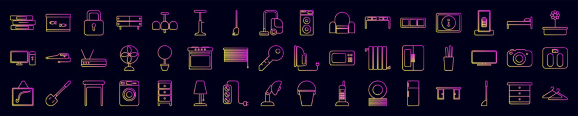 Home things web nolan icons collection vector illustration design