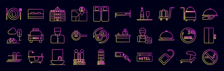 Hotel nolan icons collection vector illustration design