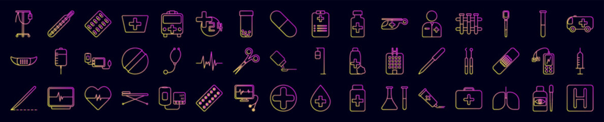 Hospital web nolan icons collection vector illustration design