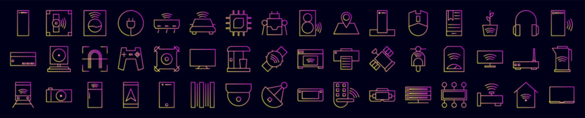 Internet things nolan icons collection vector illustration design