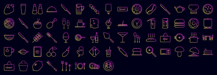Restaurant web nolan icons collection vector illustration design