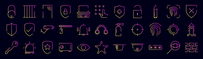 Security nolan icons collection vector illustration design