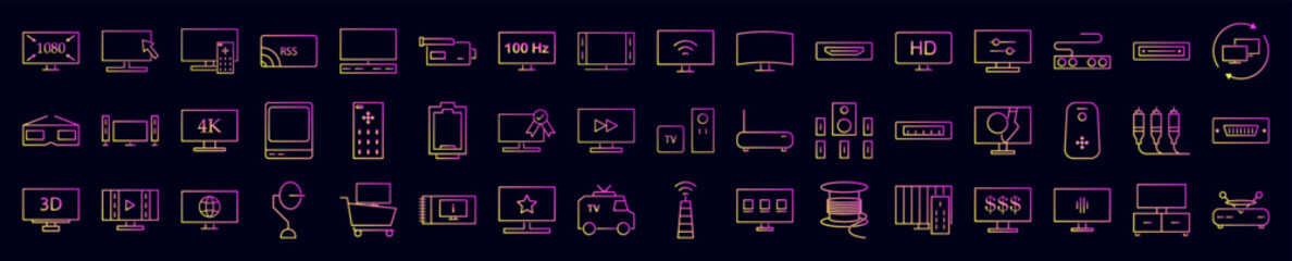 Television nolan icons collection vector illustration design