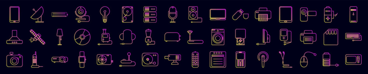 Technology web nolan icons collection vector illustration design