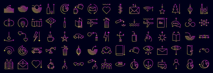 Arrows and objects nolan icons collection vector illustration design