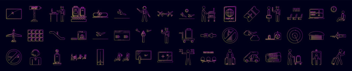 Airport nolan icons collection vector illustration design