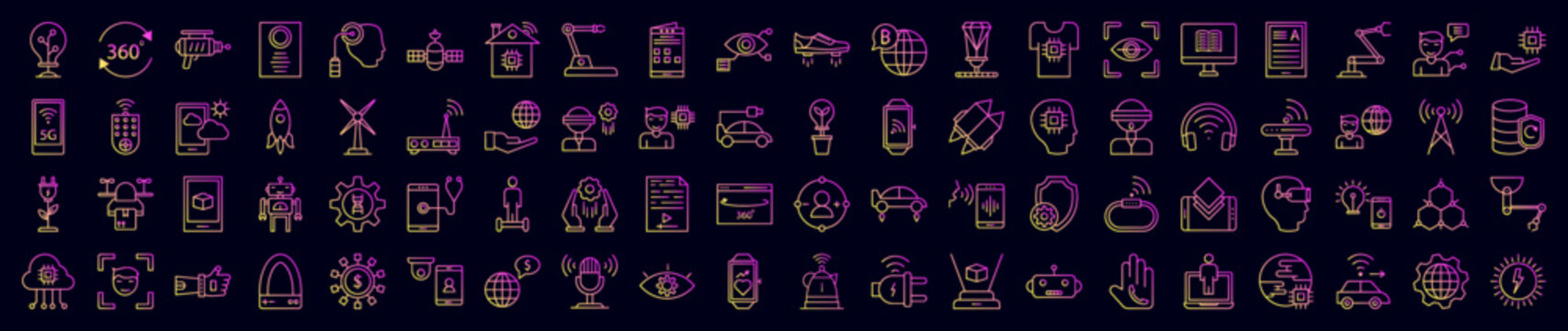 Technology nolan icons collection vector illustration design