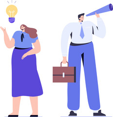 Teamwork. Business people flat illustration