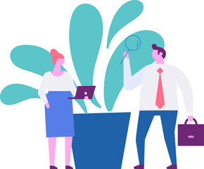 Teamwork. Business people flat illustration