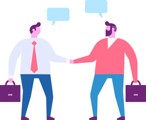 Teamwork. Business people flat illustration