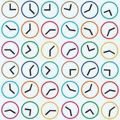 Clock colorful seamless pattern background