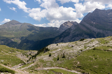 Fototapeta na wymiar a landscape of French Pyrenees mountains, Hautes Pyrenees