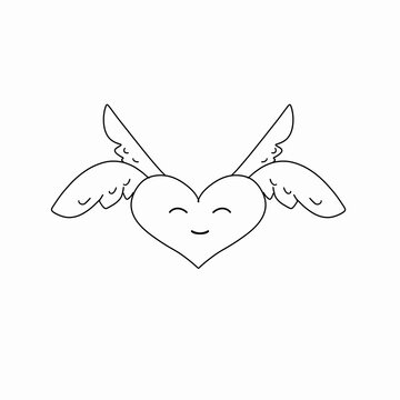 heart illustration with wings 