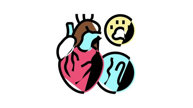 Heartworm Disease Color Icon Animation