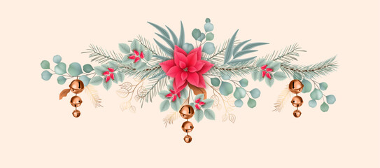 Merry Christmas and Happy New Year decorative garland