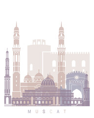 MUSCAT  SKYLINE POSTER PASTEL