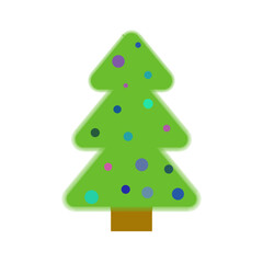 christmas tree with toys illustration